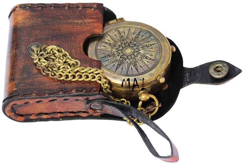 Mai Pocket Compass for Hiking, Survival Instrument Antique â€œSo You Can Always Find Your Way Back Homeâ€ Engraved Camping Pocket Nautical Vintage Navigation Outdoor by MAI - Image 1